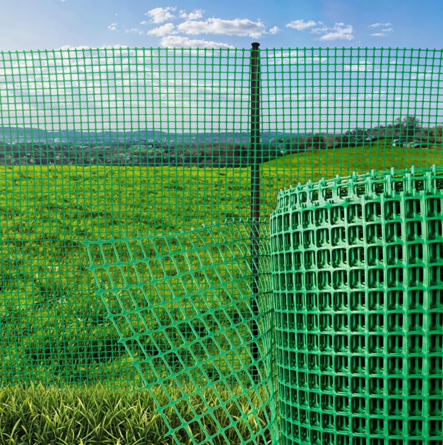 Sillar Recinzione a maglie metalliche Verde 1,2mx25m 320g/mb | Materie prime riciclate al 100% | Dimensioni maglia 16 × 16 mm | Rete per voliere in plastica, rete per uccelli