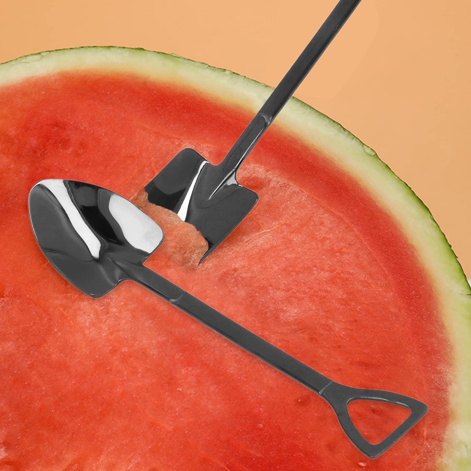 Shovel Spoons, Stainless Steel Ice Cream Dessert Spoon Shovels Reusable Dessert Spoons for Home, Kitchen or Restaurant, 2 Pcs(#5)