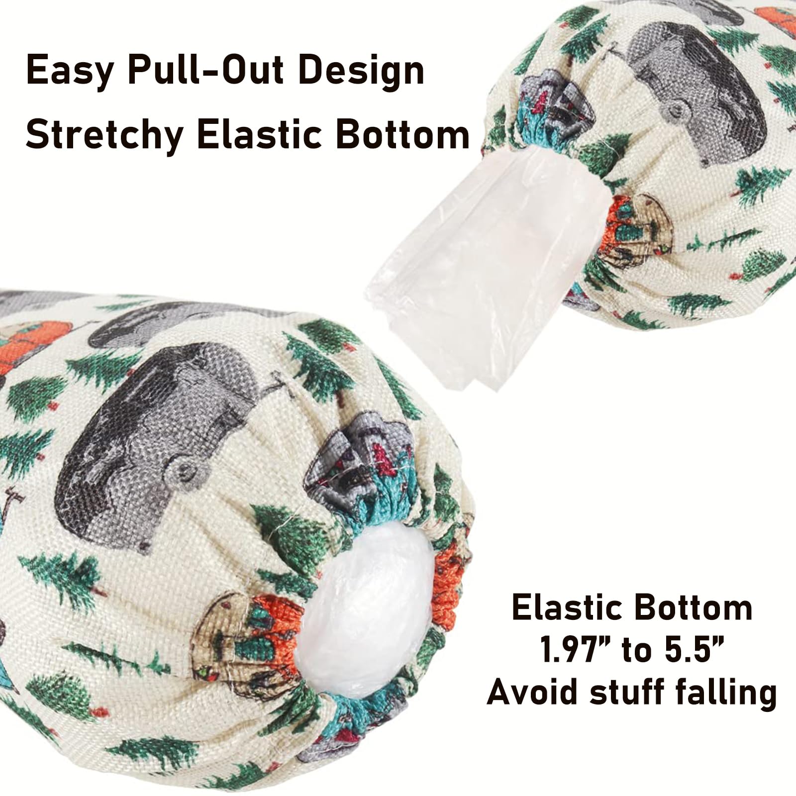 Paquete de 2 soportes para bolsas de plástico para colgar bolsas de comestibles, dispensador de bolsas de plástico lavable, dispensadores de almacenamiento para bolsas de basura, organizador de bolsas