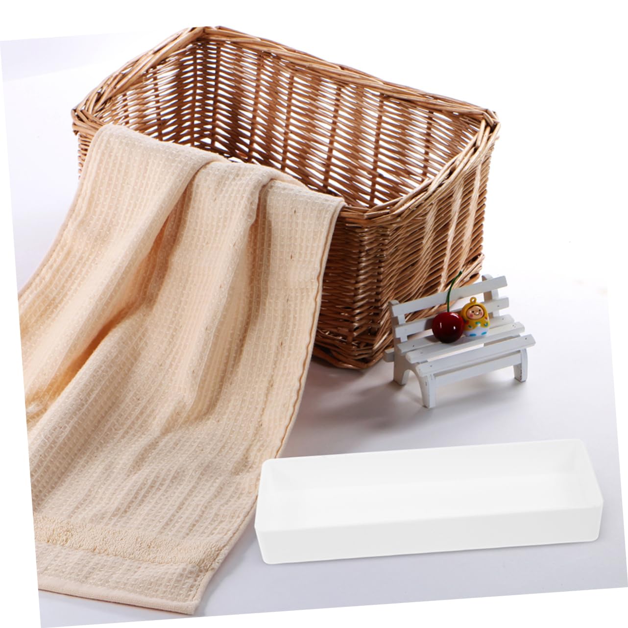 Scatola Organizer Quadrata da Cassetto 5 Pezzi in Plastica Bianca | Scrivania e Ufficio, Superficie Liscia Facile da Pulire, Struttura Resistente alla Deformazione