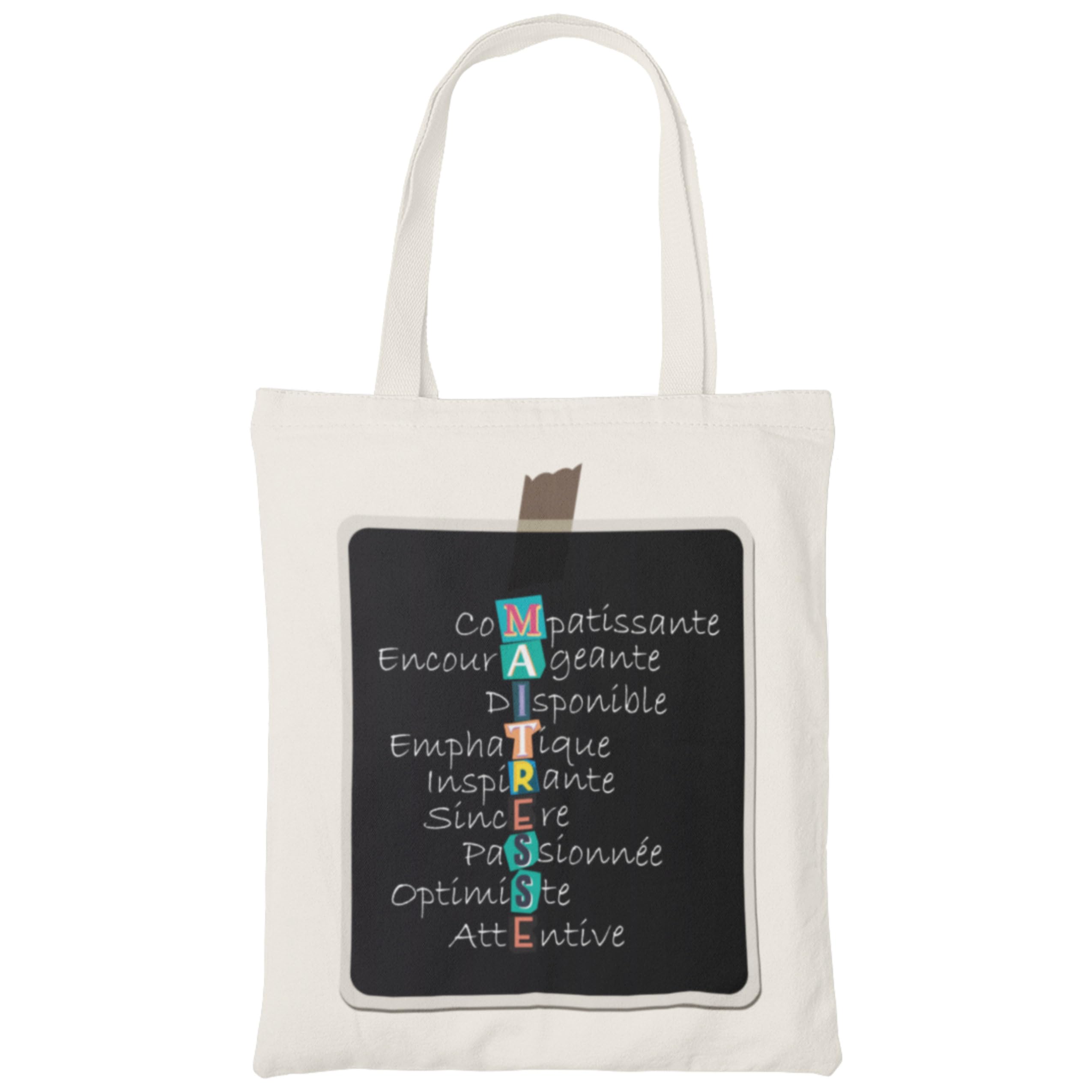 Zinello Design, Tote Bag with Word Games to Give to the Teacher, End of Year Gift Idea Christmas, Atsem Pouch