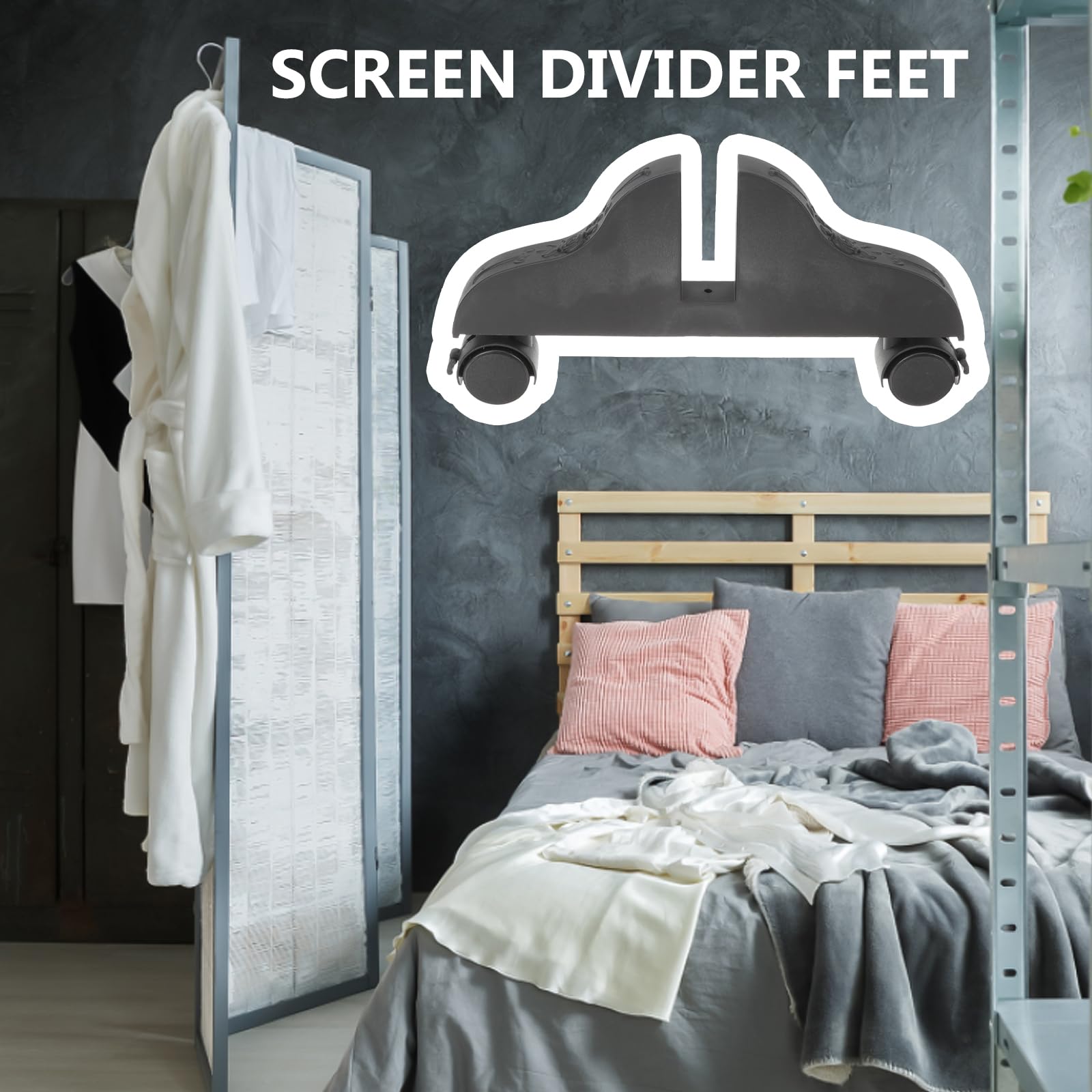 Cabilock 4pcs Pannello In Piedi Divisorio Ufficio Divisorio Base Stile Hotel Mobile Pieghevole Divisore Er Room Casa Addensato Privacy Protector Camera Da Letto Titolare Piedi Puleggia con Ruote