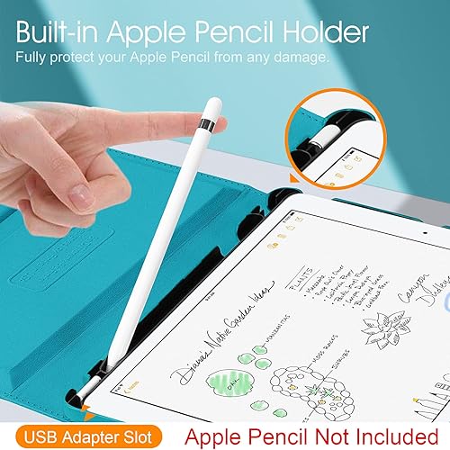 Vista 243 de Fintie - Funda giratoria para iPad de 9ª generación / 8ª generación / 7ª generación, de 10.2 pulgadas, funda giratoria en 360 grados, funda Azul