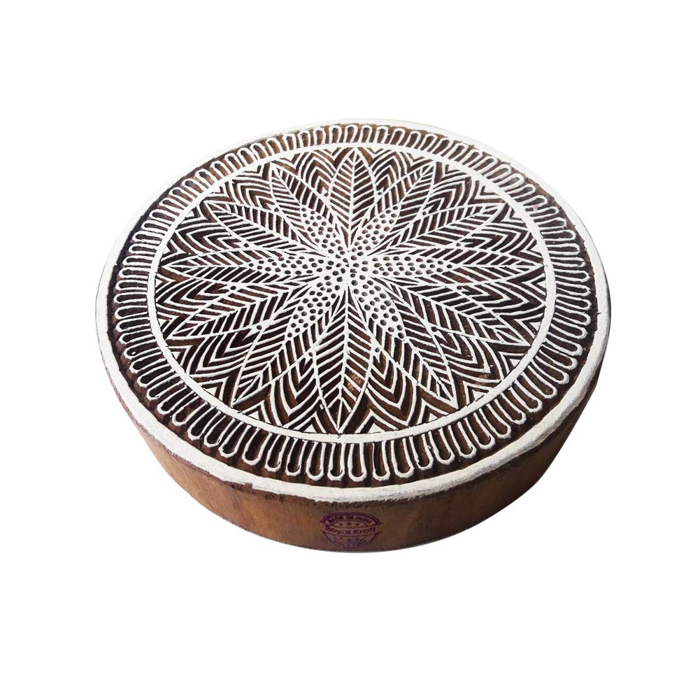 6 Inch Ornate Large Print Stamp Floral Round Pattern Big Wood Block (B07Q3KX3DZ) Amazon Price History, Amazon Price Tracker