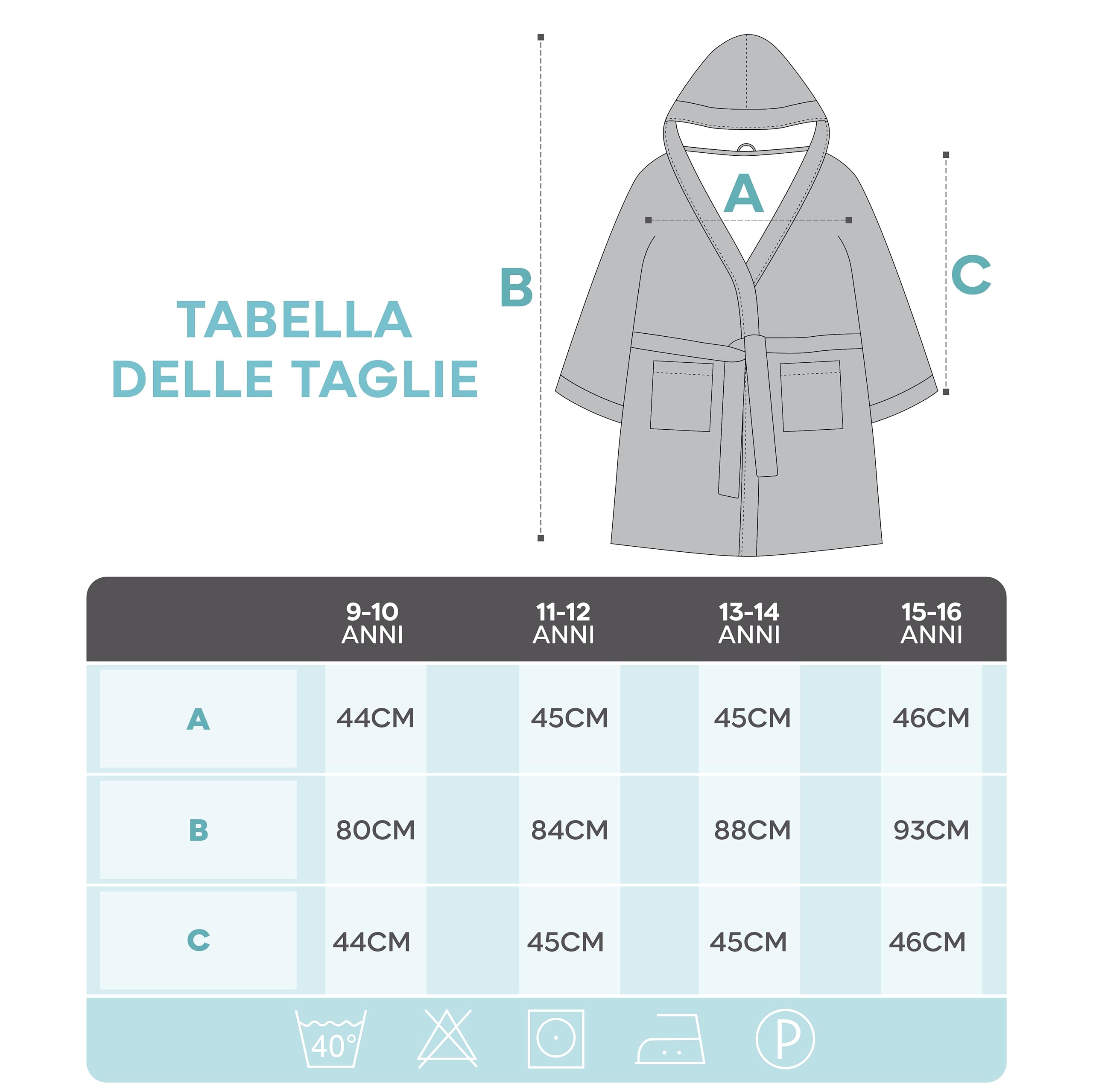 Twinzen Accappatoio Bambino Adolescenti con Cappuccio, 100% Cotone OekoTex, Accappatoio Ragazzo Ragazza - Tessuto Spugna Accappatoio da Bagno Ultra Morbido e Assorbente