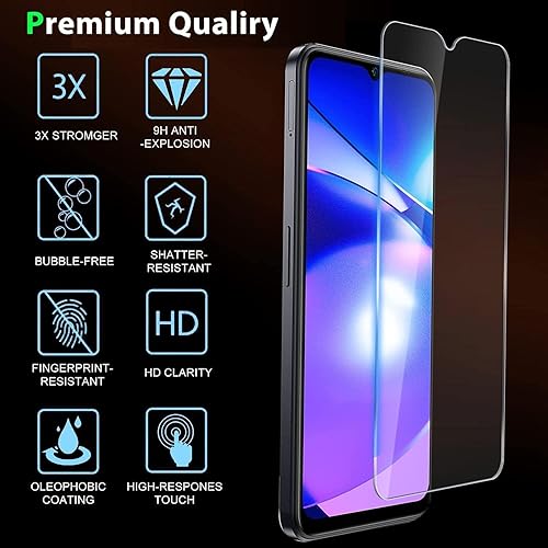 Miniatura 3 de Paquete de 2 protectores de pantalla de vidrio templado para BLU View 2 2023BLU View 4 B135DL, antiarañazos, dureza 9H, protector de pantalla