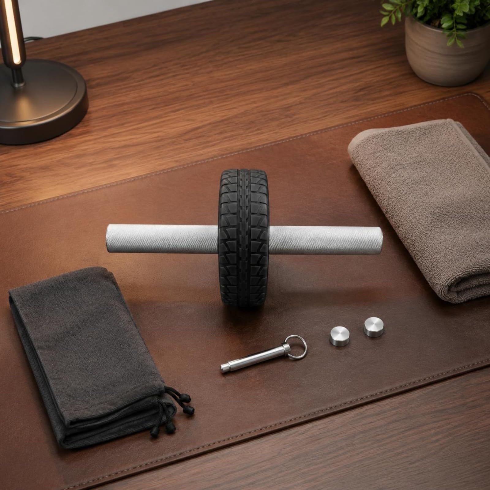 Fitness Wheel Alluminio Alta Resistenza Fitness Wheel Impugnatura Zigrinata Ruota Addominale Doppia per Palestra