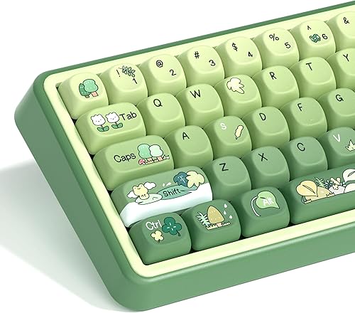 Miniatura 6 de dagaladoo Matcha Green Frog - Juego de teclas personalizadas PBT 60% 75% 100%, sublimación de tinte, teclas de perfil MOA para teclado mecánico,