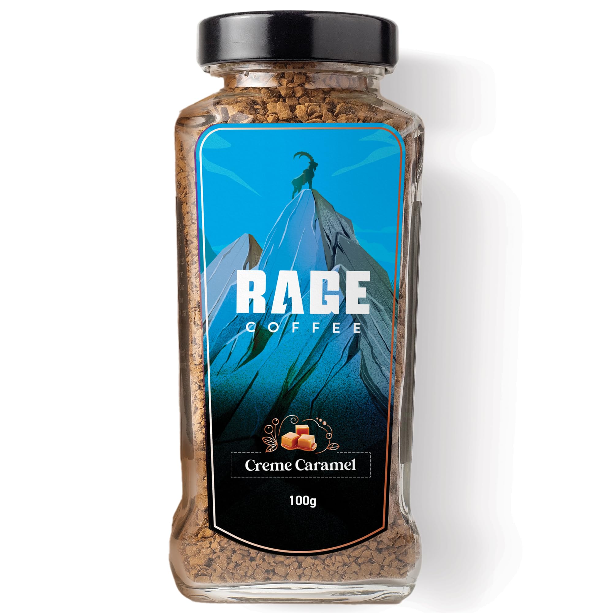 RAGE COFFEE Creme Caramel - Flavored Instant Coffee Powder for both Hot & Cold Coffee, 100% Single Origin Arabica Coffee Beans Powder, Premium Coffee Infused with Plant Vitamins (CREME CARAMEL, 100g)-picture-12