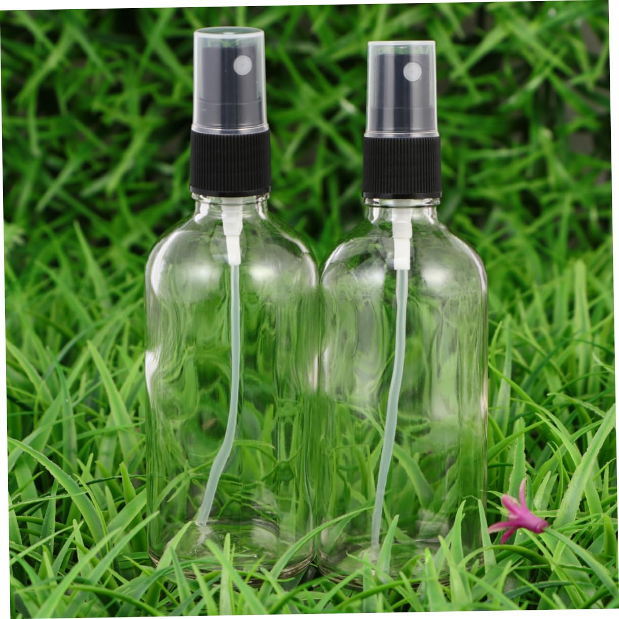 PACKOVE Lot de 6 Flacons Pulvérisateurs en Verre Noir 100ml Rechargeables | Brumisation Uniforme, Format Compact Léger, avec Couvercle de Protection et Bouchon Noir