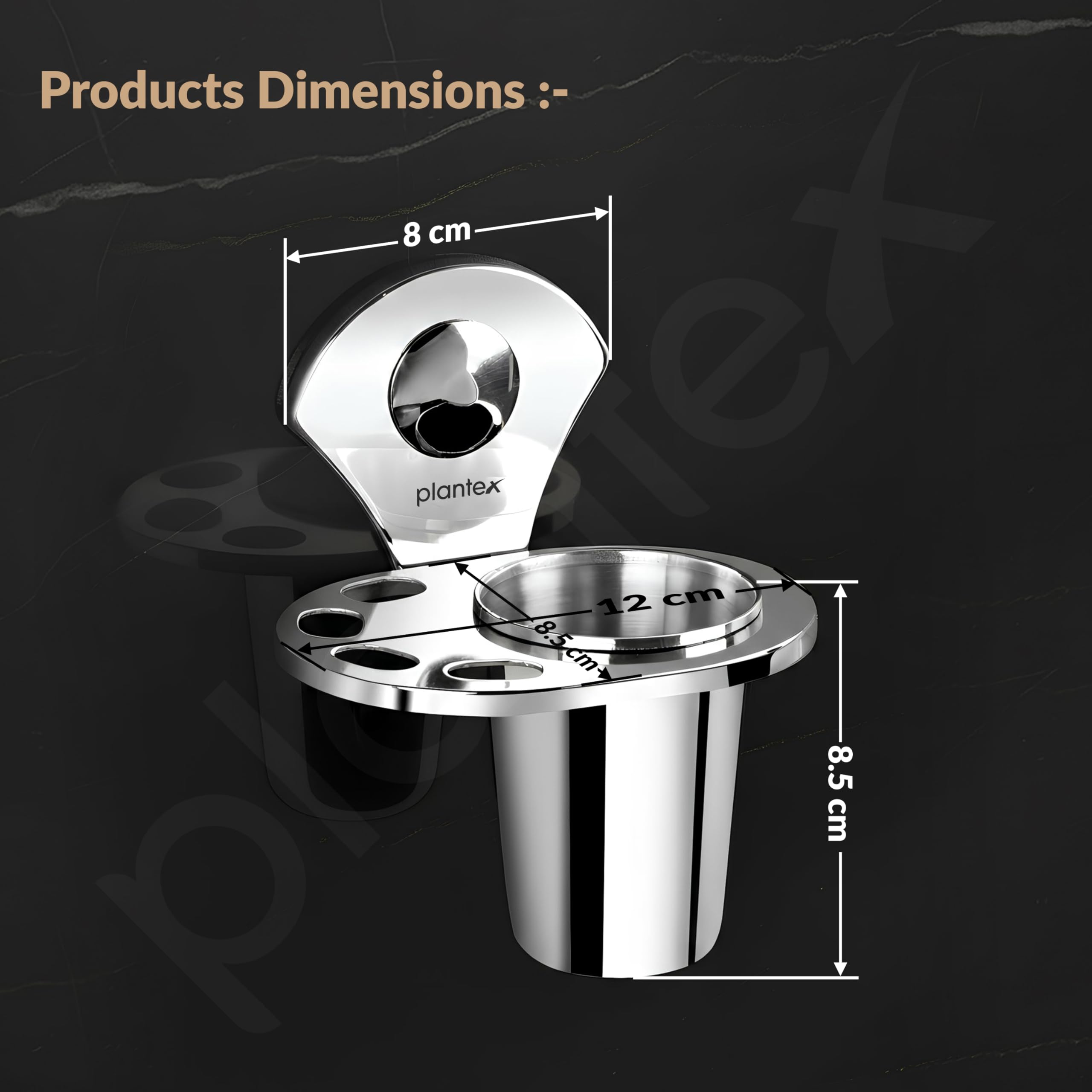 Plantex Royal Stainless Steel Toothbrush Holder -4