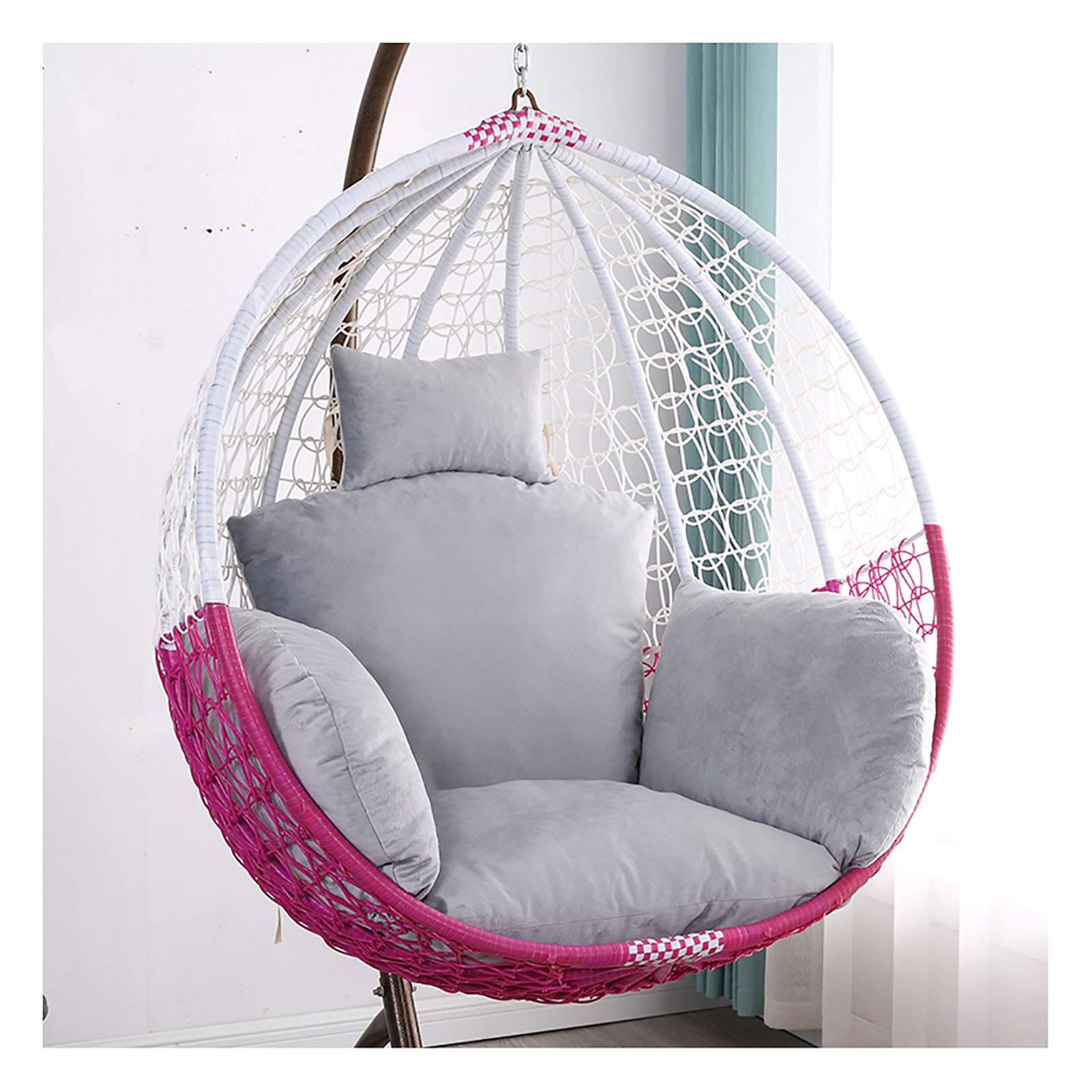 Coussin de chaise œuf suspendu en osier pour une élégance raffinée sur votre patio
