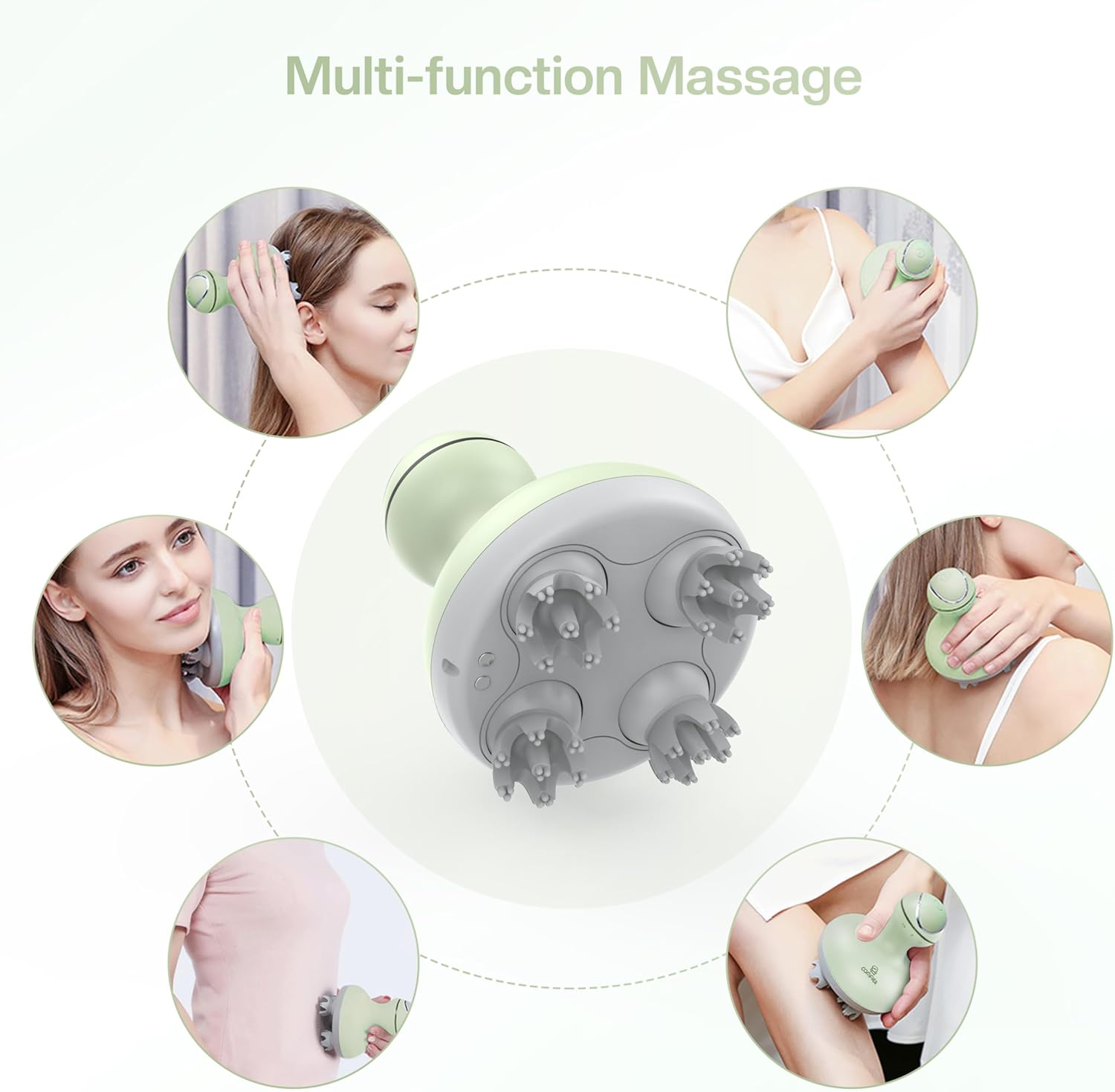 COMFIER Electric Cordless Hair Scalp Massager,Waterproof Head Massager with Mutlti-Modes Vibration,Portable Handheld Head Scratcher for Hair Growth,Full Body Kneading & 84 Massage ...