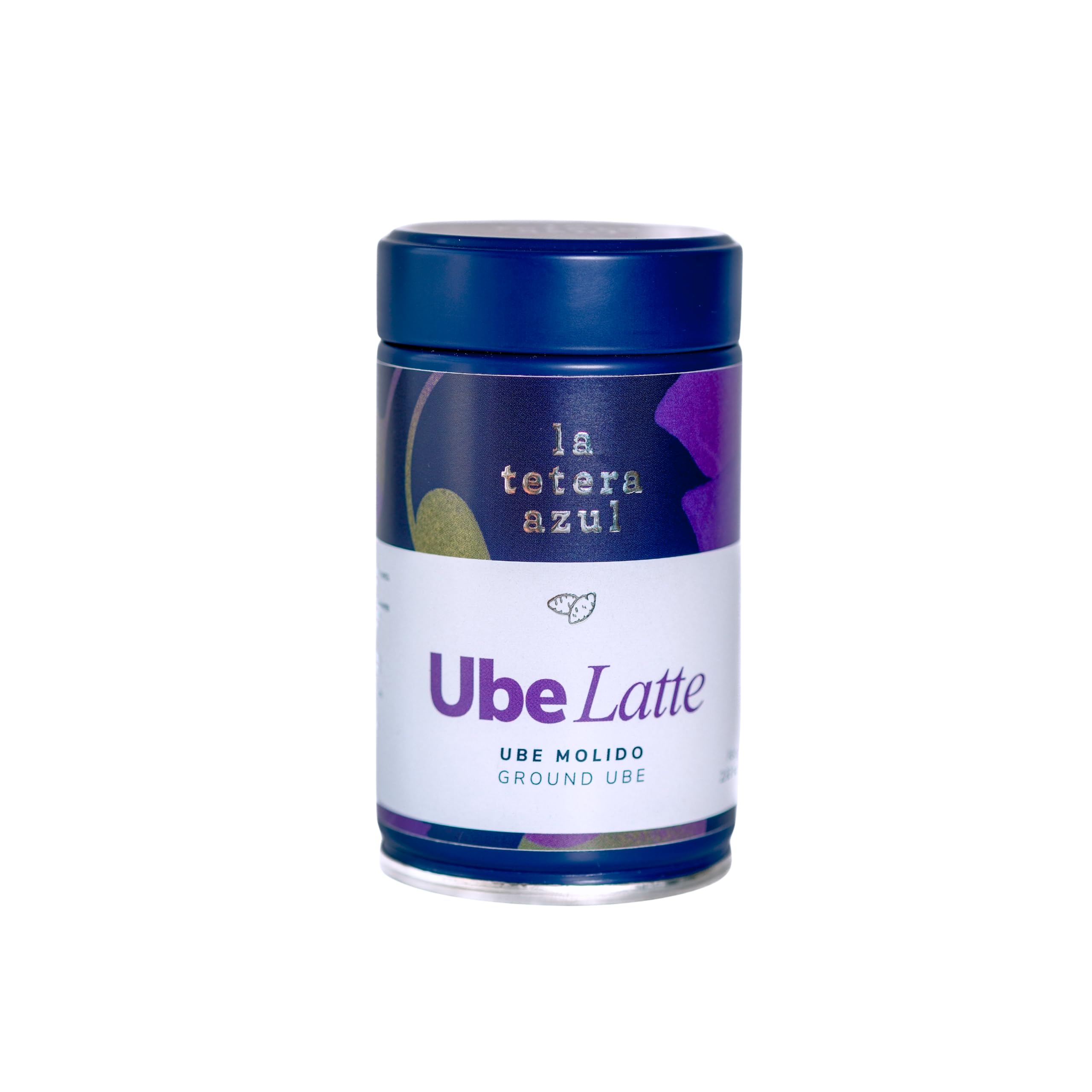 La Tetera Azul Ube Latte en Polvo 80g de Ñame Morado para Bebidas. Base para Infusión Violeta. Sin Azúcar Añadido, Vegano y Sin Gluten. Formato Bote | Base para Infusión Violeta, Sin Azúcar Añadido, Vegano, Sin Gluten, Formato Bote