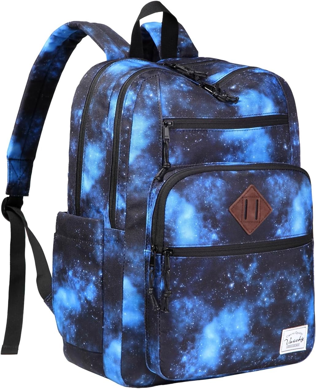 VASCHY Travel Backpack for Teen Boys, Bookbag Schoolbag Casual Daypack for High School/College/Women/Travel/Work Blue Galaxy