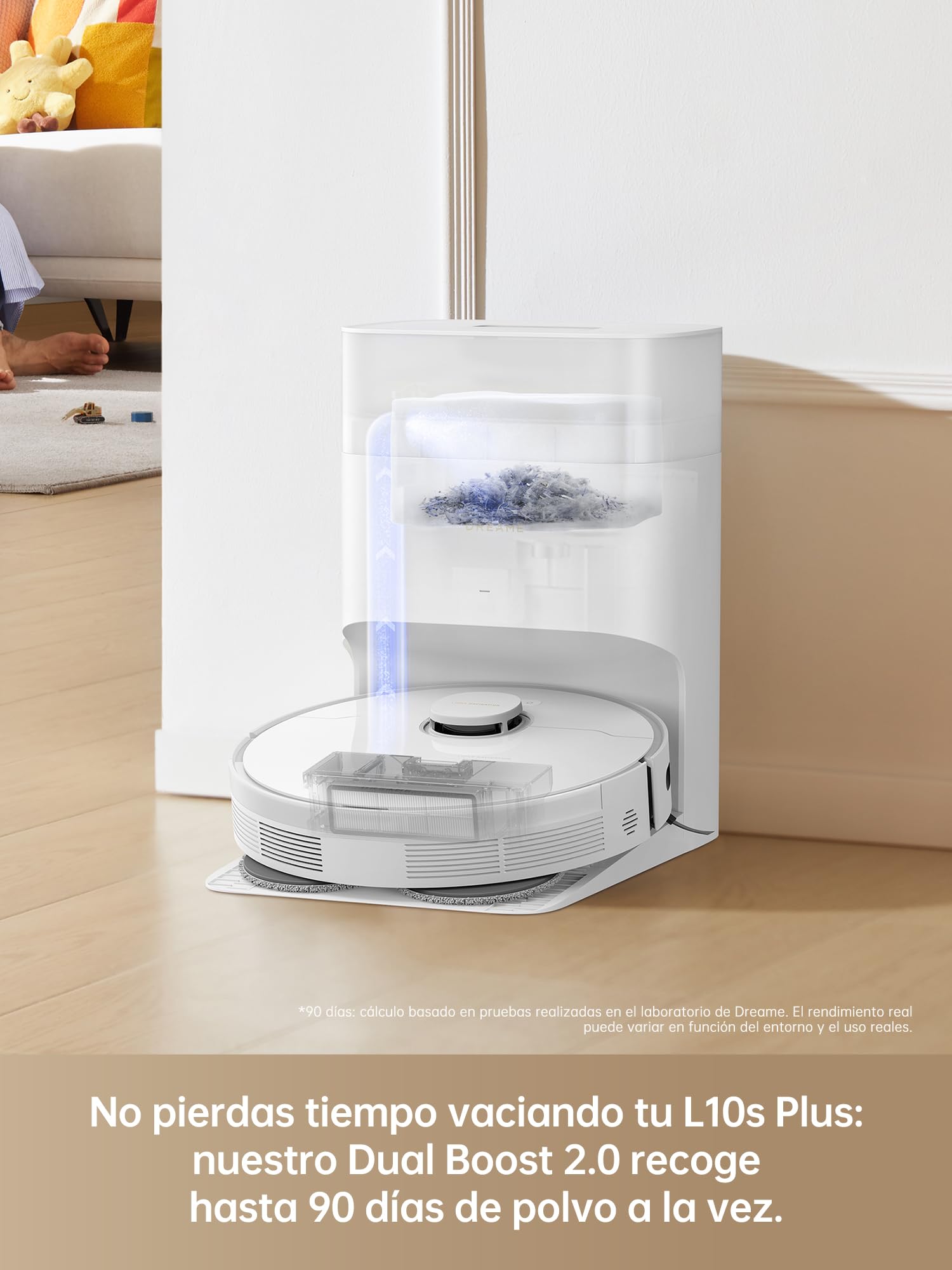 DREAME L10s Plus Robot Aspirador y Friegasuelos con Estación de Vaciado Automático Blanco