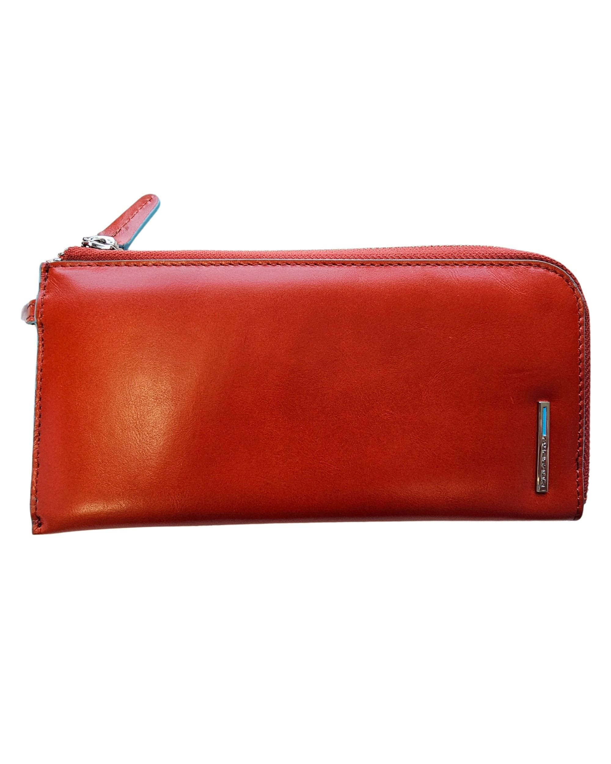 PIQUADRO Bustina Pochette Portadocumenti Orizzontale per Donna, Pelle di Vitello Cuoio, 20x10x2 centimetri