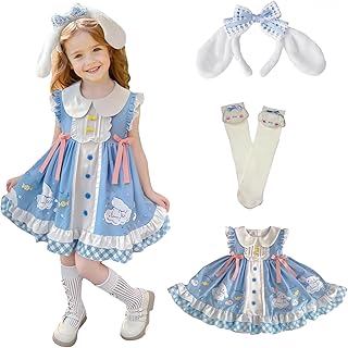 Girls Lolita Dress Cute Anime Cartoon Ruffle Sleeve Princess Dresses for Kids Party Birthday Halloween Outfits - Buy now