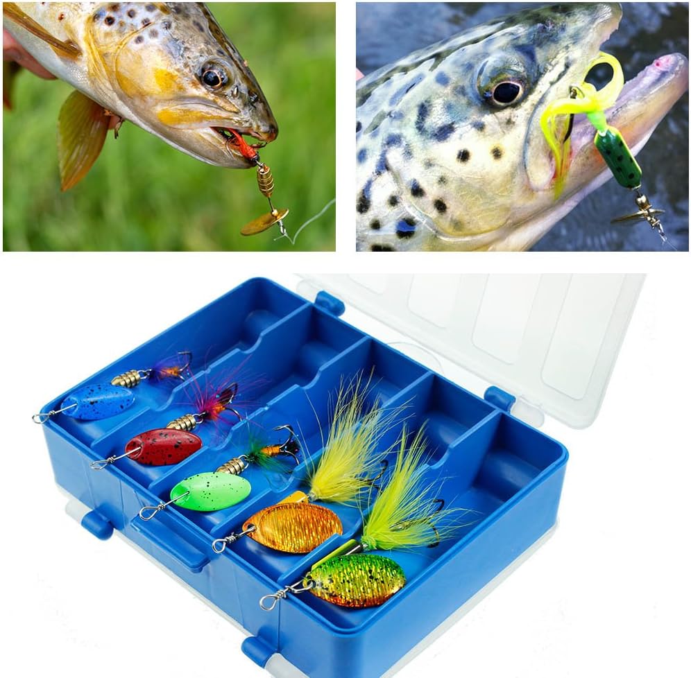Review Product Fishing Lures 10pcs Spinner Lures Baits with Tackle Box, Bass Trout Salmon Hard Metal Rooster Tail Fishing Lures Kit by FOUCECLAUS Exclusive Discount 🔥 Fishing Lures 10pcs Spinner Lures Baits with Tackle Box, Bass Trout Salmon Hard Metal Rooster Tail Fishing Lures Kit by FOUCECLAUS