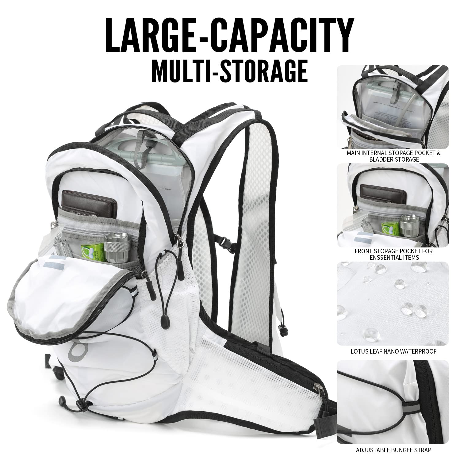 IX Inoxto Mochila ligera con bolsa de hidratación de 2 L, a prueba de fugas, para hombre y mujer, chaleco de hidratación para correr, para senderos al aire libre