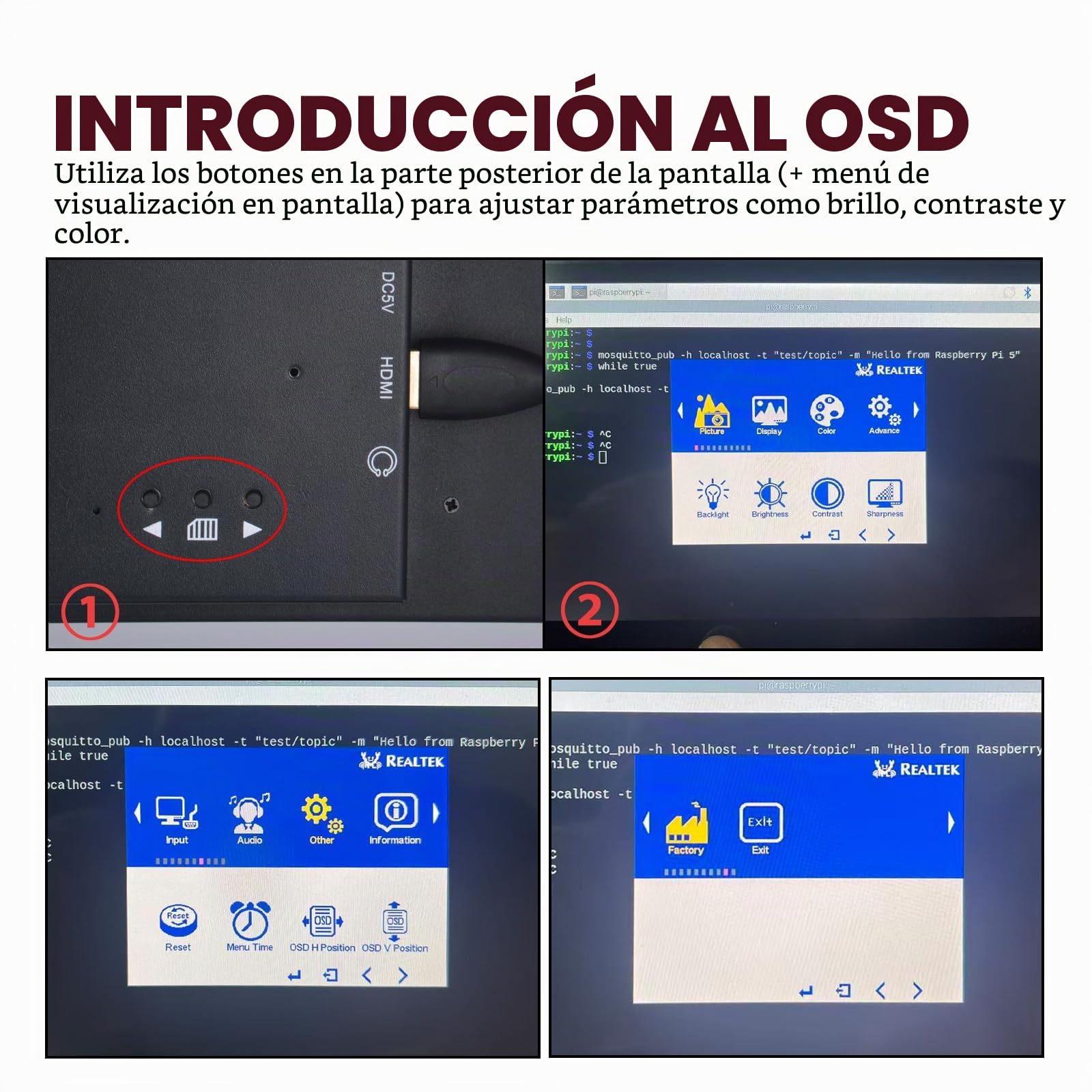 GeeekPi Monitor Táctil LCD de 9 Pulgadas 1280x720 para Rack 3U, para Gabinete de Servidor DeskPi RackMate T0/T1/T2/T0 Plus/T1 Plus y Racks de Servidor de 10 Pulgadas