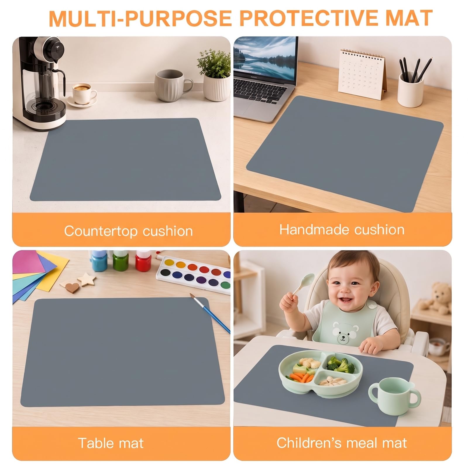 Tapete De Silicona Talla Grande, Protector Encimera 120 x 60 x 0,2 cm | Impermeable, Antideslizante y Resistente Al Calor, Ideal Para La Cocina, Se Puede Recortar Convertirse Tapetes De Cocina