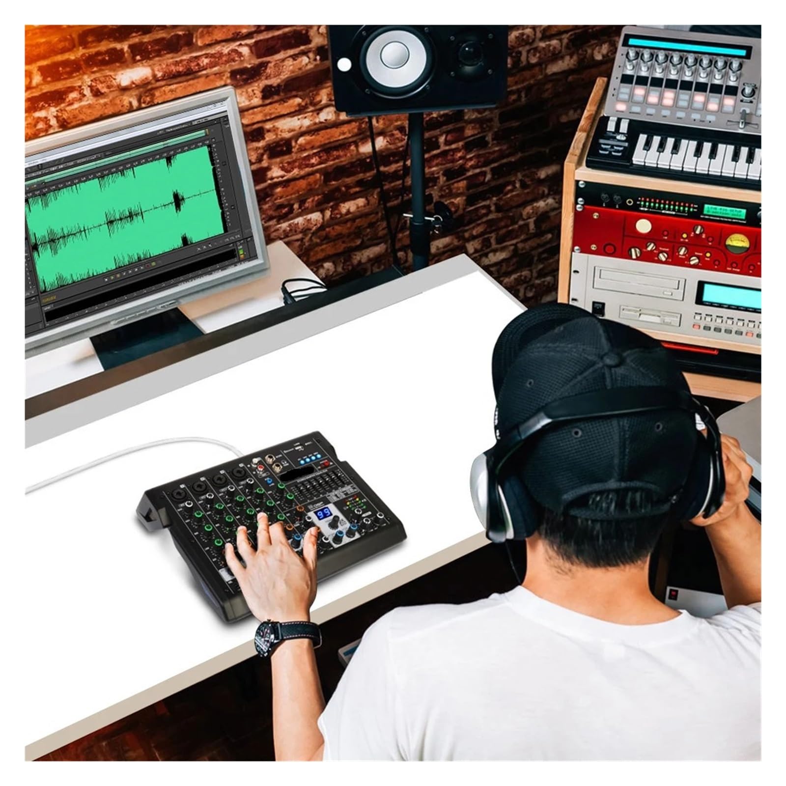 Controller DJ, Mixer In Metallo A 6 Canali Con 99 Effetti DSP For Studio Di Registrazione DJ, Console For In Studio Domestico E Feste