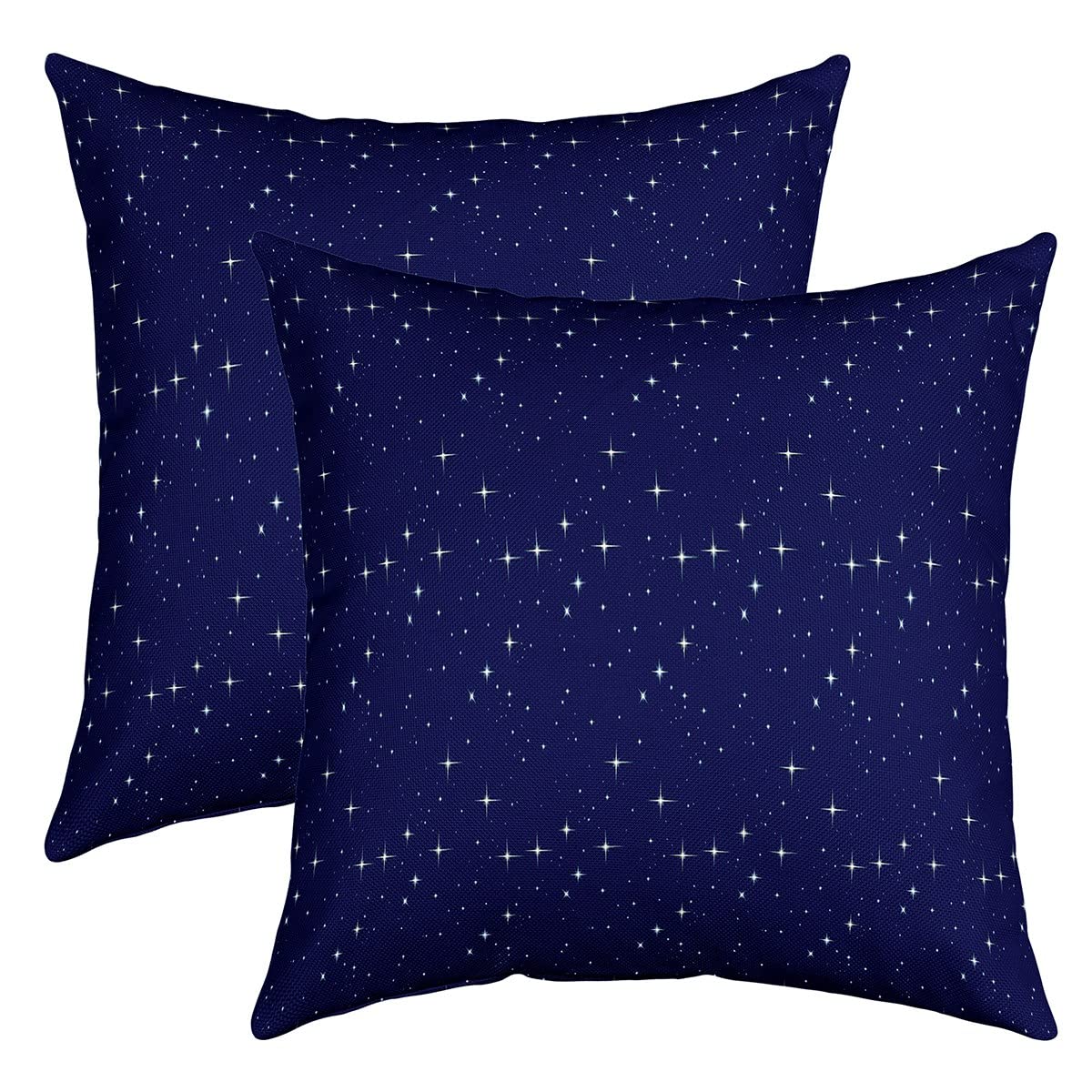 Loussiesd Galaxy Throw Pillow Covers for Sofa Bed Set of 2 Outer Space Decorative Pillows Cushion Covers 3D Printed Space Outer Sky Blue Glitter Pillow Inserts Not Included 22x22 Inch — image 1