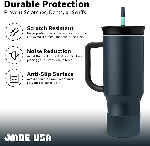Miniatura 8 de Jmoe USA Funda de silicona para vaso Owala de 40 onzas, solo se adapta a vasos con asa, funda antideslizante, protege contra abolladuras y arañazos,