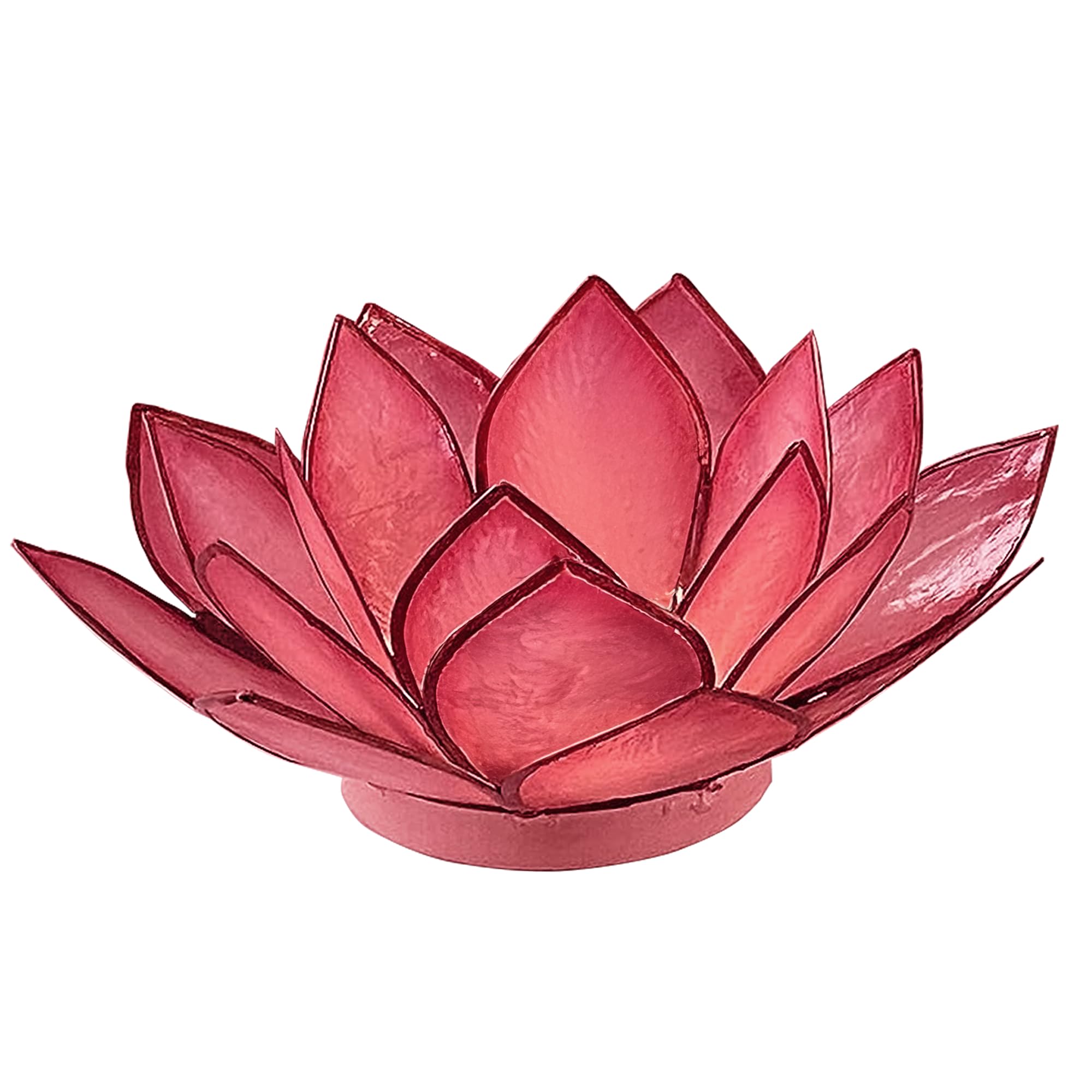 Om Gallery Capiz Shell Lotus Flower Decor Tealight Candle Holder for Serene Ambiance - Handmade Decorative Candle Holders for Meditation, Yoga, and Relaxation, Flamingo