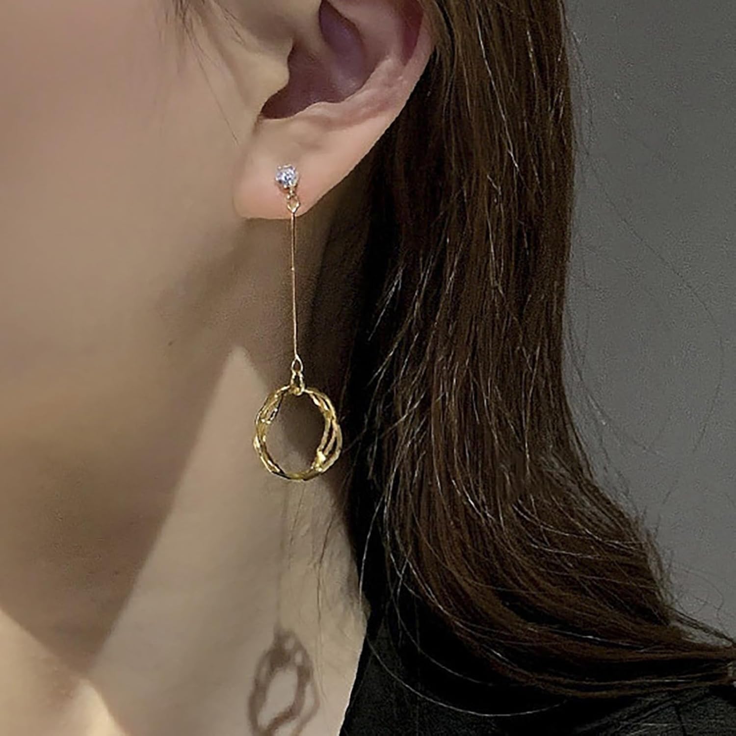 Bohemia Hollow Circle Drop Earrings Circle Hoop Dangle Earrings Gold Multi Circle Hoop Earrings Long Open Circle Earrings Geometric Earrings Jewelry for Women - Image 2