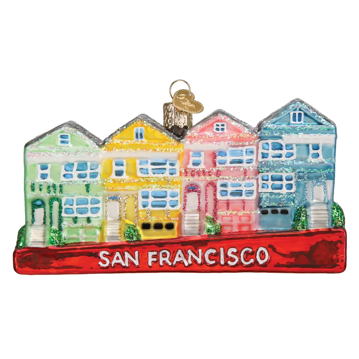 Old World Christmas San Francisco Damen-Ornament, Glas, geblasen, für Weihnachtsbaum
