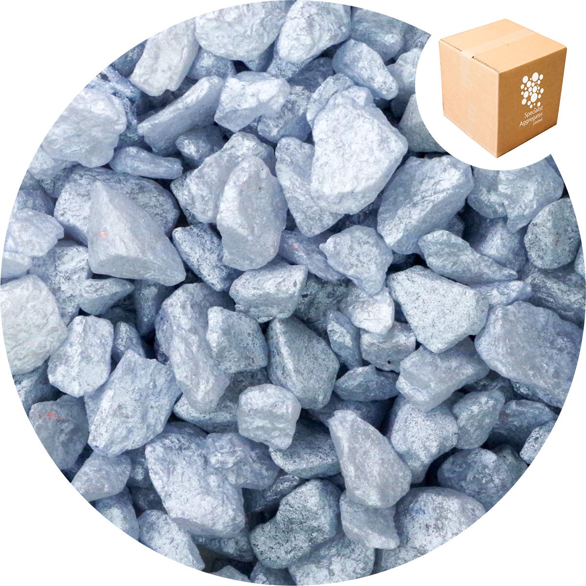 Specialist Aggregates ® - 4kg Aspen Silk - Iced Blue - Decorative Gravel/Stones | Weddings | Events | Memorials | Photography | Home | Garden | Vases | Art | Craft | 14 COLOURS | UK Manufacturer