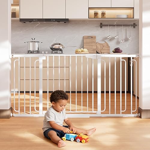 Miniatura 35 de Cumbor Puerta para bebés de 29.7 a 48 pulgadas para escaleras, Ganadora del Premio Mom's Choice Awards - Puertas para perros para entradas, puerta