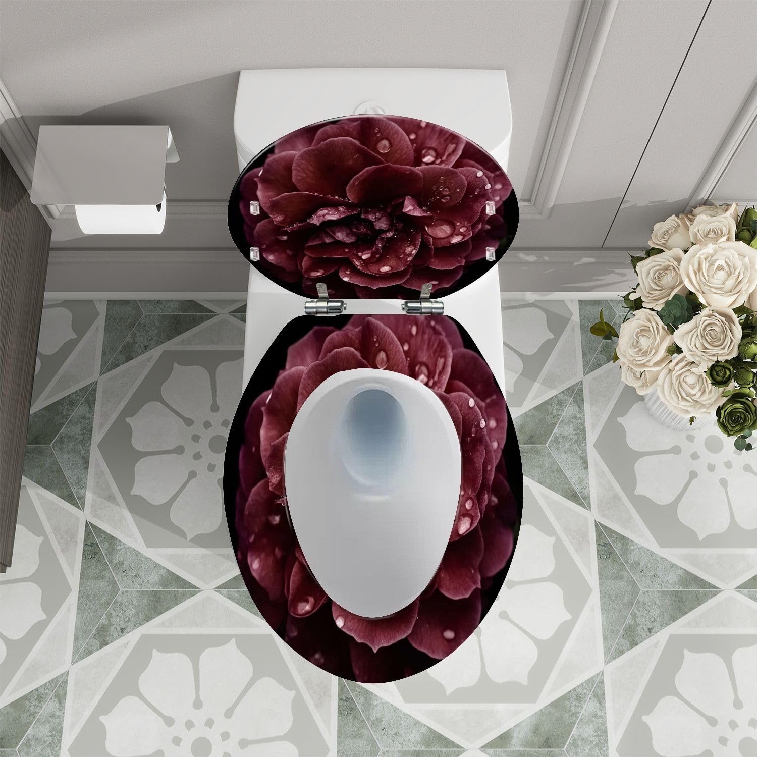 Asiento de inodoro alargado genérico para baño