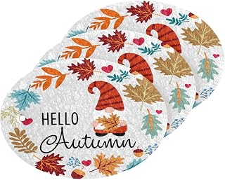 Scrub Sponge Autumn Gnome Leaves Kitchen Washing Dishes Cleaning Sponges Acorn Maple Hearts Non Scratch Sponge for Dish Countertops Sinks Floors Showers Tile Sinks, 3 Pack