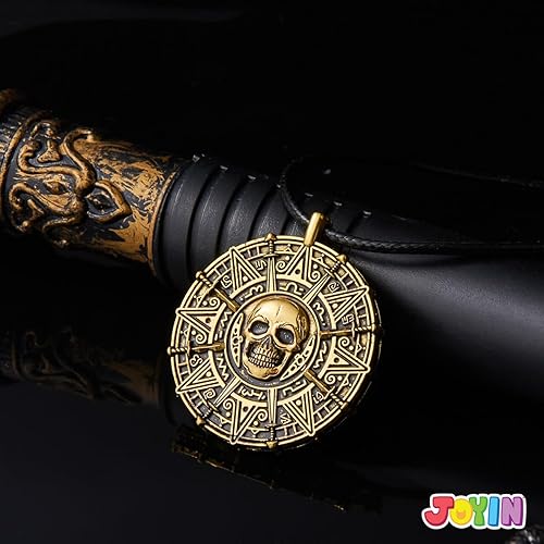 Miniatura 6 de Spooktacular Creations Collar de moneda pirata de Halloween, collar de calavera pirata, accesorios para hombres, mujeres, niños, cosplay de