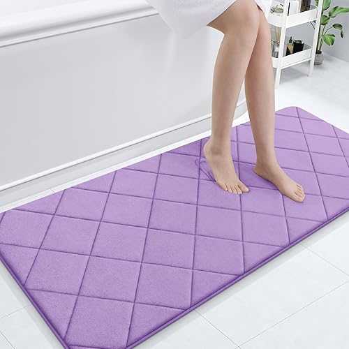 Miniatura 203 de OLANLY Tapete de baño de espuma viscoelástica de 24 x 16 pulgadas, ultra suave y absorbente, lavable a máquina, cómodo tapete de baño para suelo de