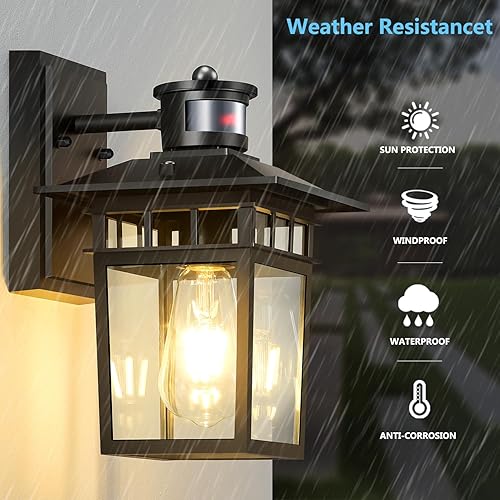 Miniatura 8 de Luces exteriores con sensor de movimiento para montaje en pared, lámpara exterior de anochecer a amanecer, aluminio impermeable antioxidante, luz