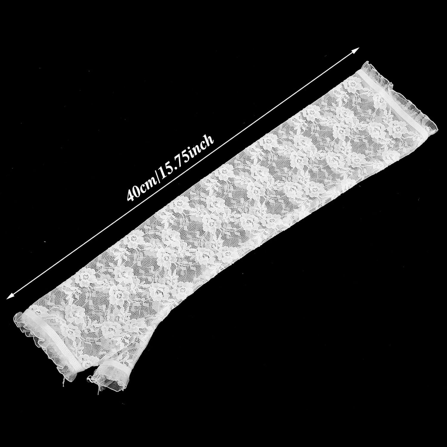 Yolev Women's Long Lace Fingerless Gloves Bridal Elbow Length Gloves Long Lace Floral Gloves for Wedding Opera Tea Party - Image 2