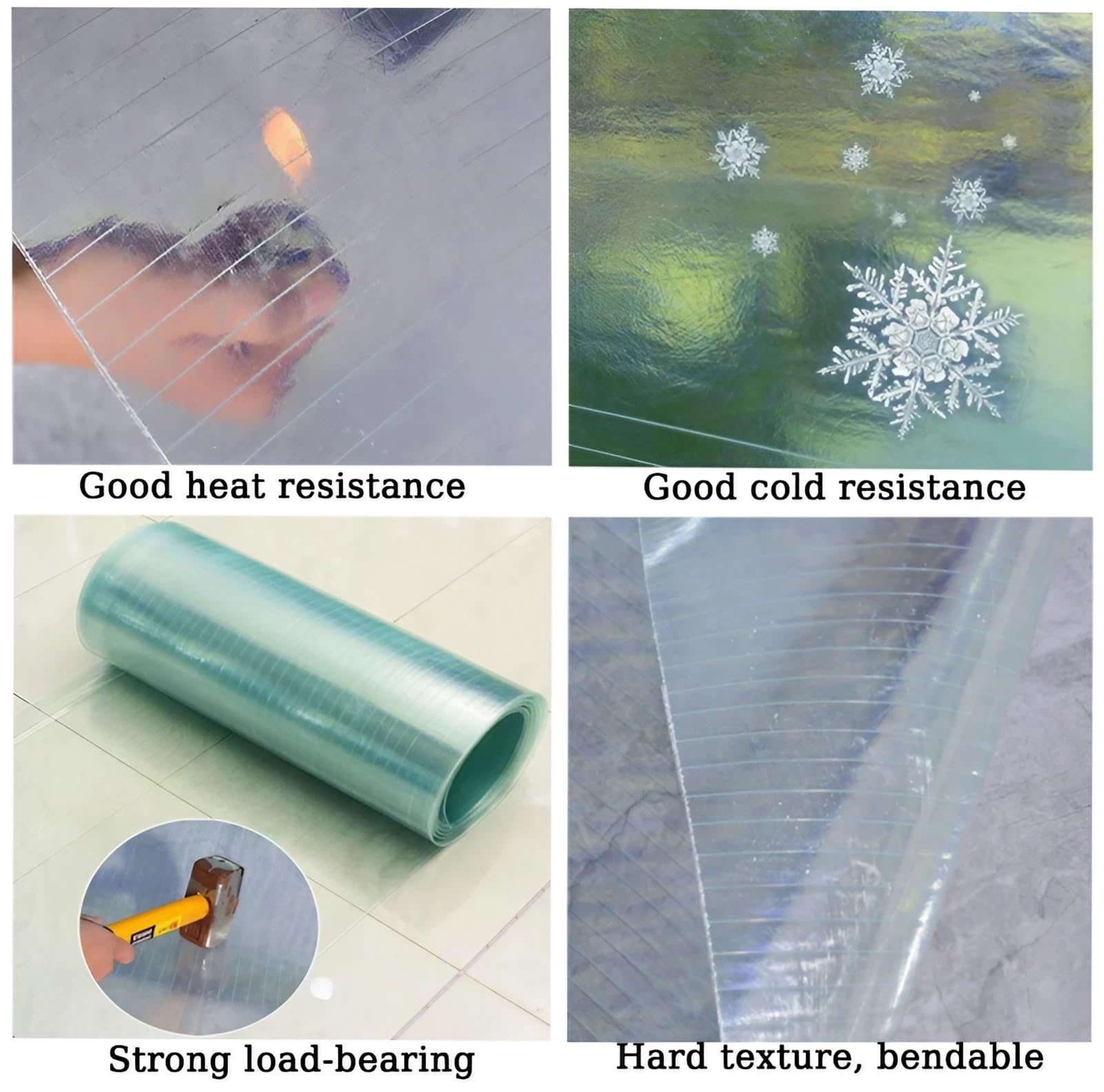 Policarto Film transparent 0,8 mm pour serre – Protection contre la lumière du jour – Panneau extérieur résistant aux intempéries 1 x 10 m