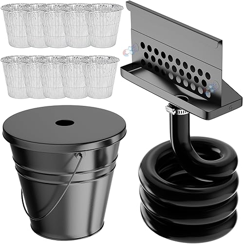 Miniatura 1 de Rear Grease Drainage System for Blackstone Griddle, Equipped with Drip Grease Bucket WLid, Enclosed Grease Catcher Funnel and Grease Trap, 12-Pack