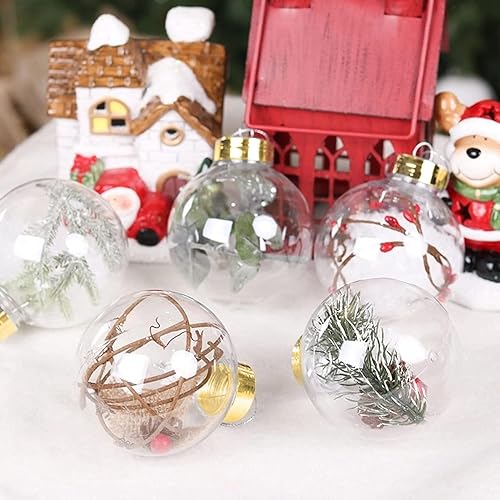 Miniatura 8 de ZHMTang 30 bolas rellenables de plástico acrílico transparente de 2.756 in para Navidad, boda, fiesta, decoración del hogar (2.76 pulgadas)
