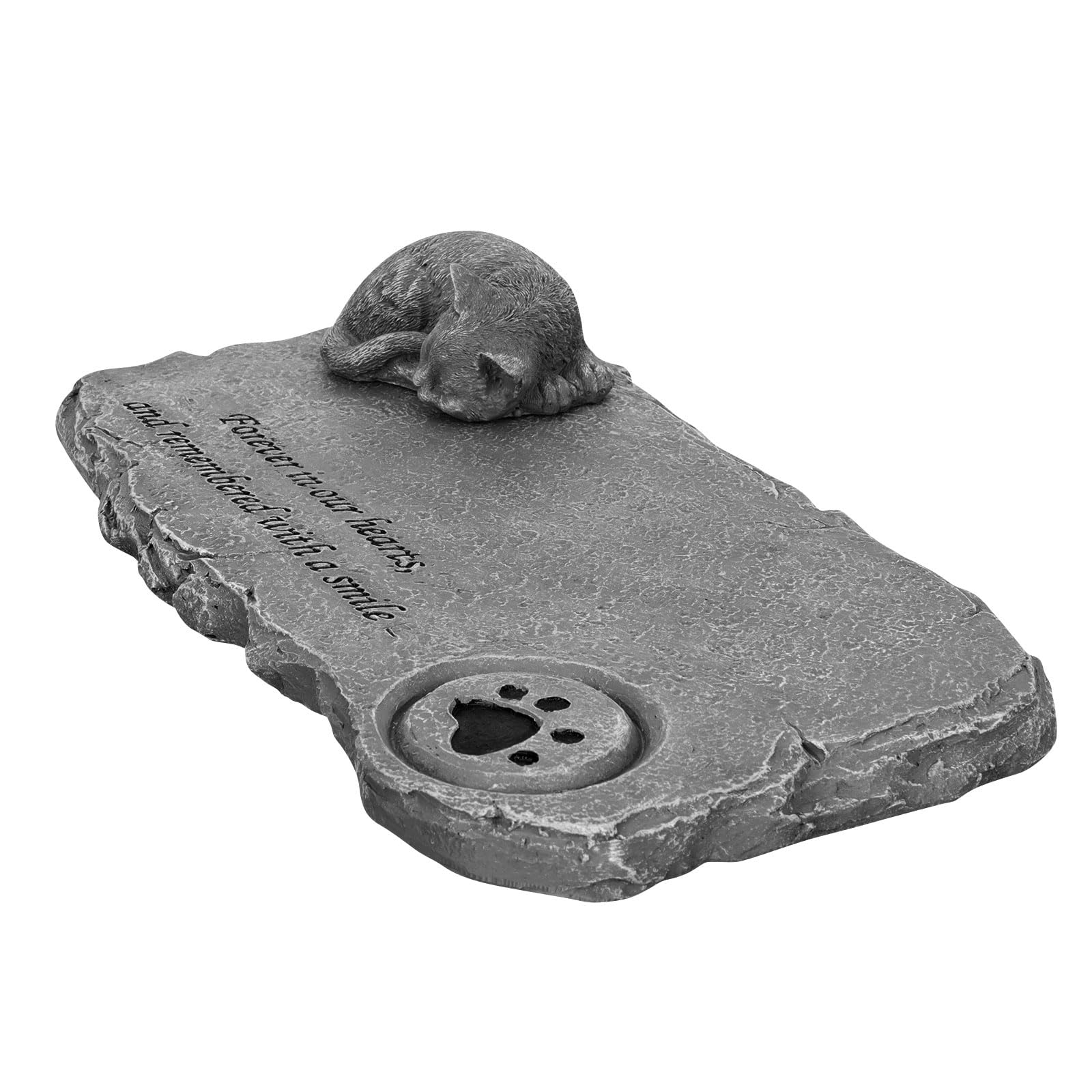 TOYZFRIENDY Lápida Decorativa de Resina para Mascotas, diseño felino resistente para exterior.
