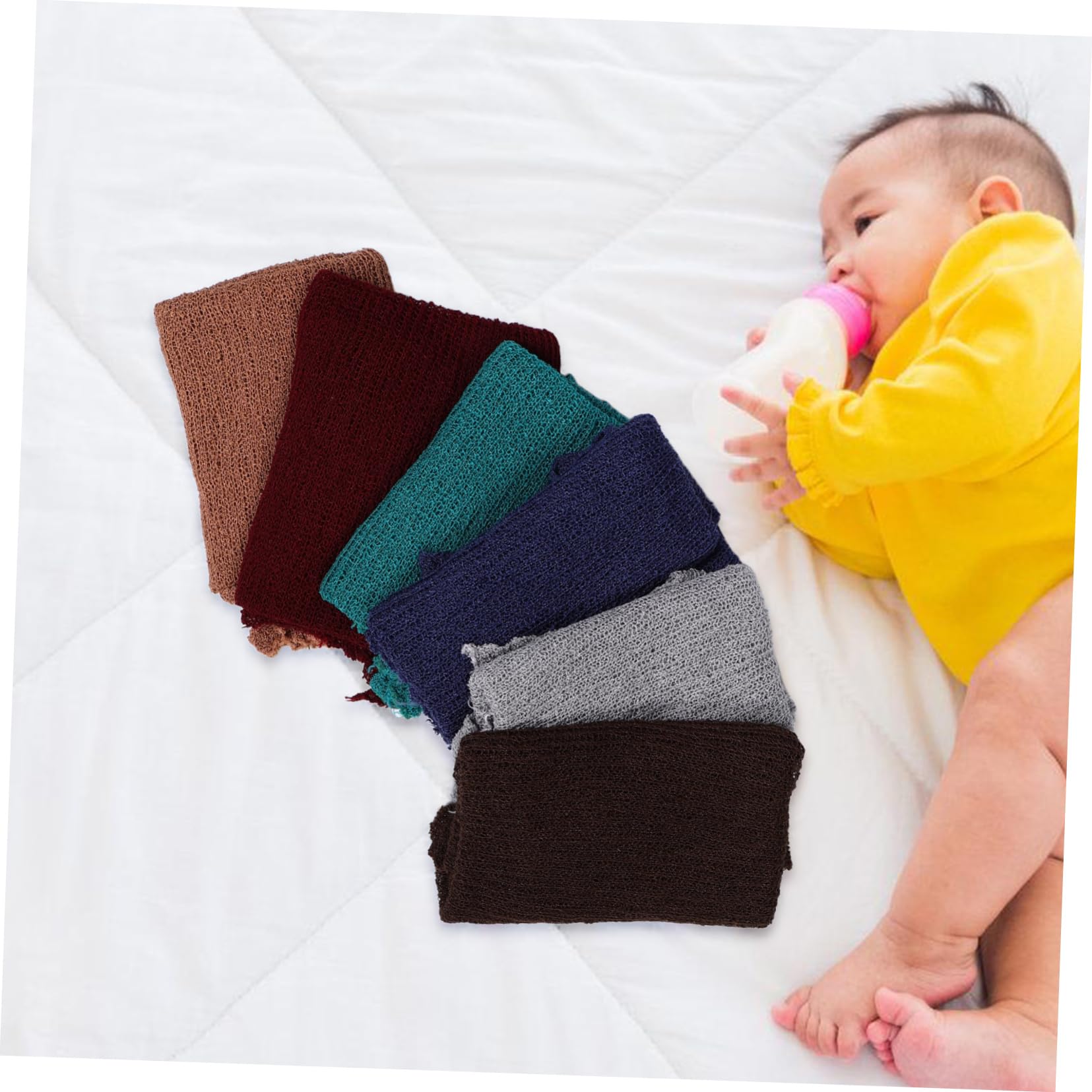 Toyvian Manta Envolvente para Recién Nacidos para Fotografía 6 Piezas | Fibra Acrílica, Diseño Multifuncional Ajuste Elástico, Acabado Suave para Sesiones Fotográficas