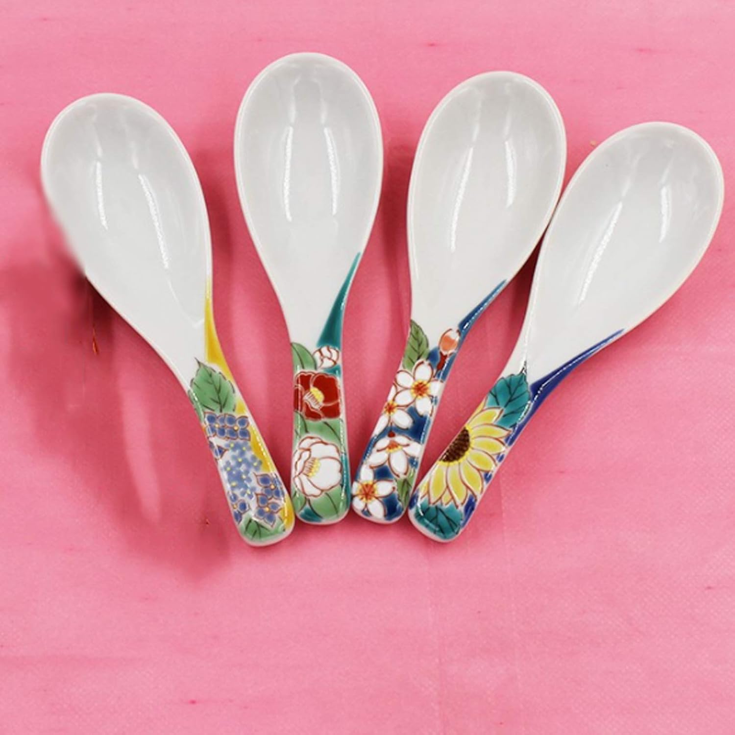 Spoon Ceramic Tableware Ceramic Spoon Japanese Creative Ceramic Spoon Seasoning Spoon Coffee Spoon Single Piece 4 Colors Soup Spoon (Color : Grey) (C)