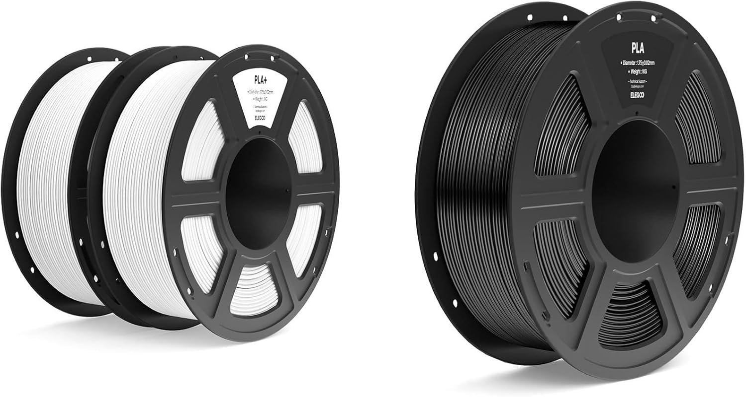 PLA+ Filament White 2KG & PLA Filament Black 1KG
