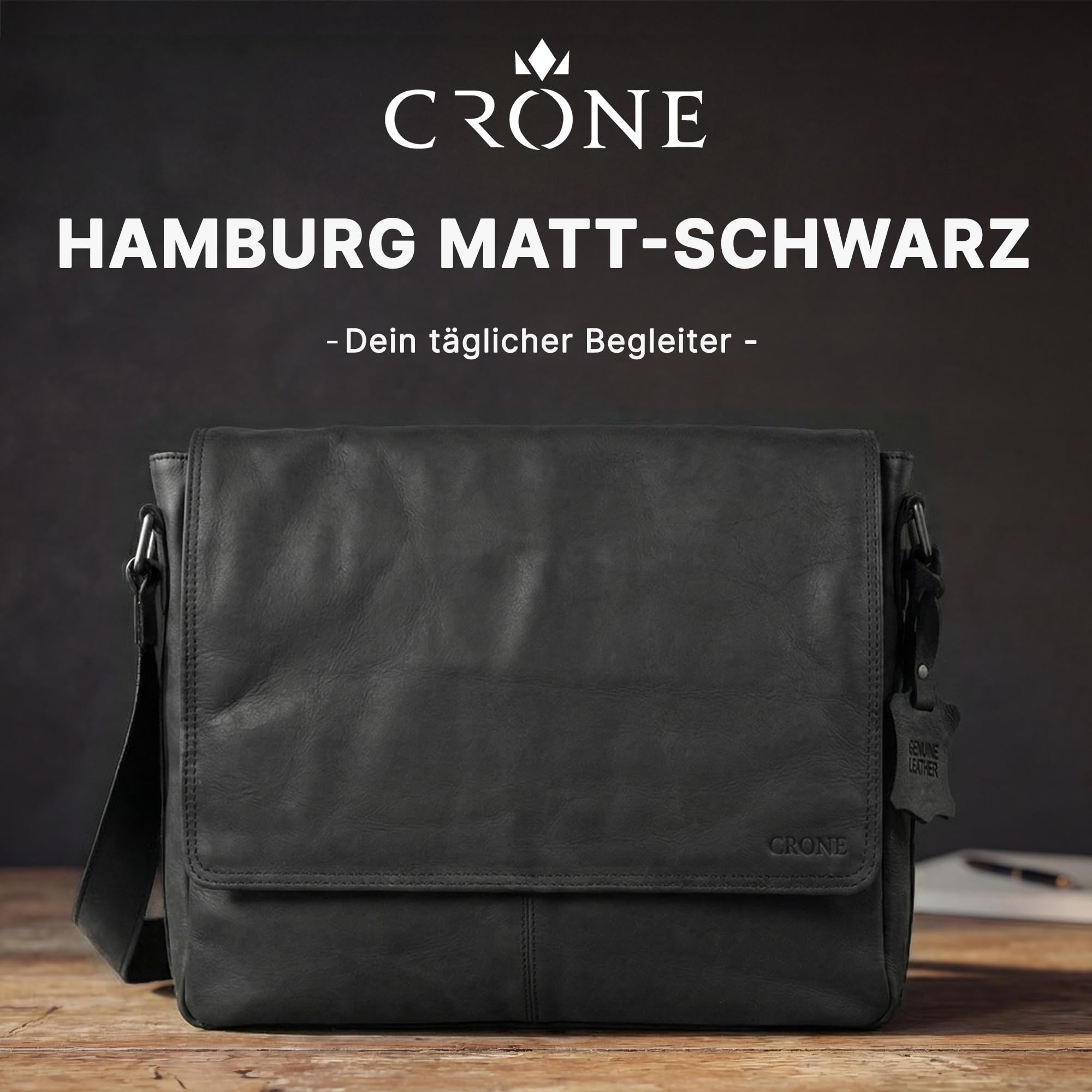 Crone Hamburg Herren Aktentasche Leder Laptoptasche Echtleder | Echtleder, Aktentasche, Laptopfach, Umhängetasche, Business