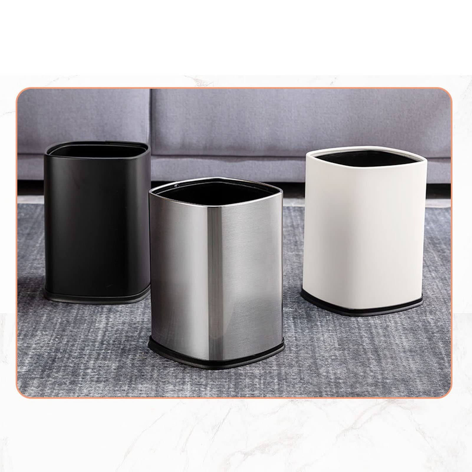 Cubo de Basura de Acero Inoxidable, Diseño Desmontable,
