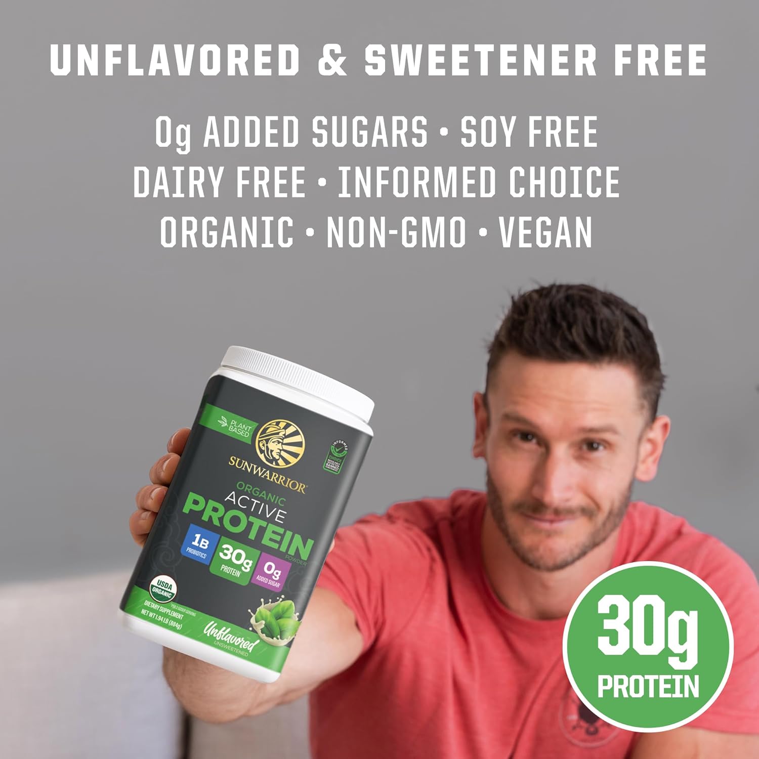 Sunwarrior Organic Plant Based Protein Powder | Vegan Organic Protein Powder with BCAA Amino Acids Plus Recovery Minerals & Botanicals | Non-GMO Soy Dairy & Gluten Free (Unflavored, 20 Servings) - Image 5